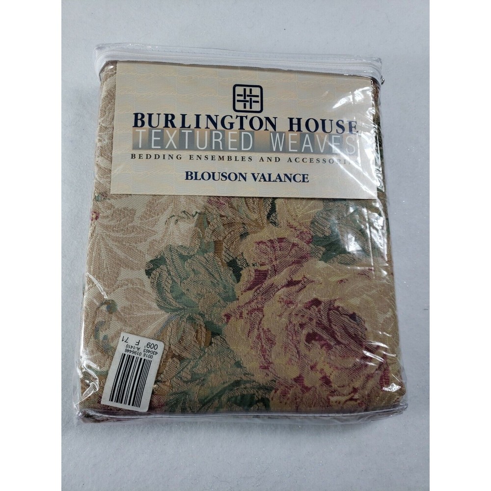 Burlington House Oxford Floral Blouson Valance 82 x 18 Made in USA Qty 1 NEW
